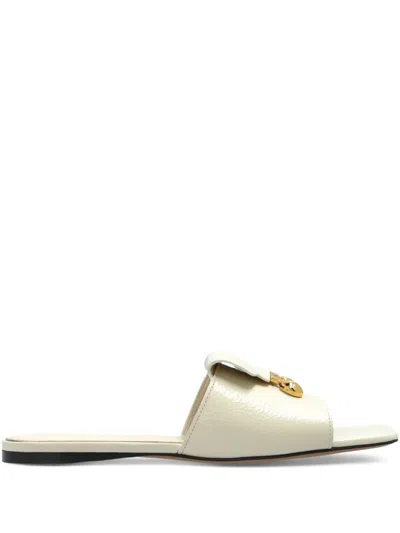 Marni Leather Slides In Cream