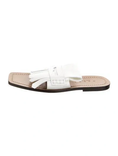 Pre-owned Marni Leather Slides In Neutrals