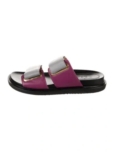 Pre-owned Marni Leather Slides In Pink