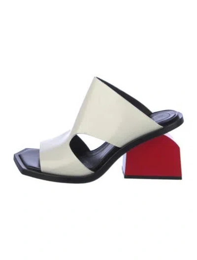 Pre-owned Marni Leather Slides In Red