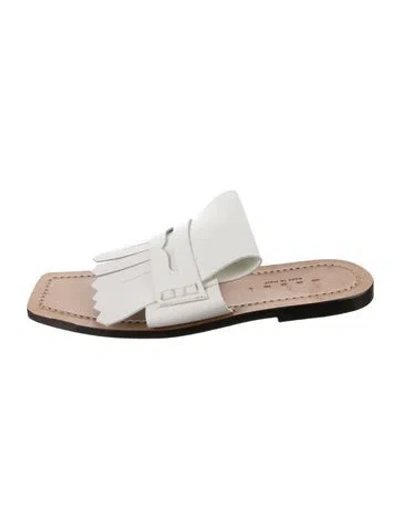 Pre-owned Marni Leather Slides In White