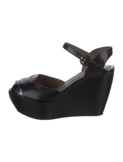 Pre-owned Marni Leather Slingback Pumps In Black