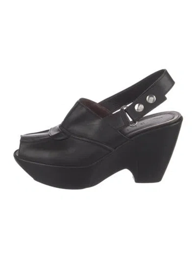 Pre-owned Marni Leather Slingback Pumps In Black