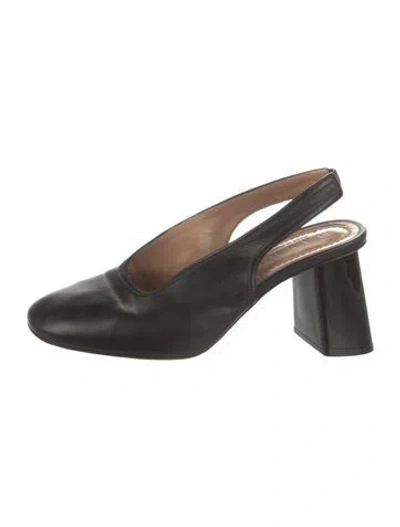 Pre-owned Marni Leather Slingback Pumps In Black