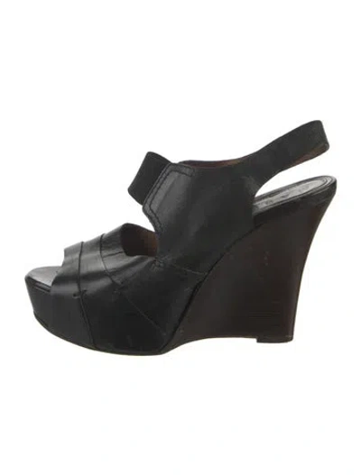 Pre-owned Marni Leather Slingback Pumps In Black