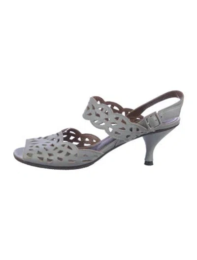 Pre-owned Marni Leather Slingback Pumps In Silver