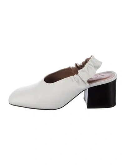 Pre-owned Marni Leather Slingback Pumps In White