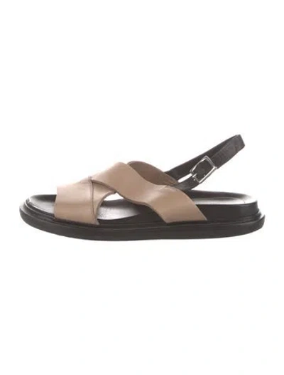 Pre-owned Marni Leather Slingback Sandals In Black