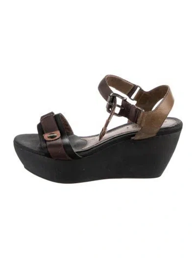 Pre-owned Marni Leather Slingback Sandals In Multi