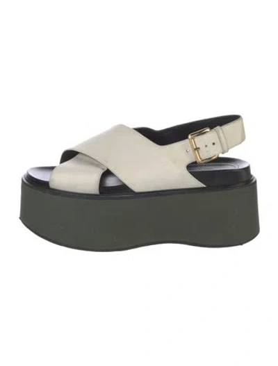 Pre-owned Marni Leather Slingback Sandals In Multi