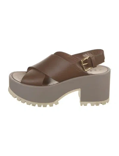 Pre-owned Marni Leather Slingback Sandals In Multi