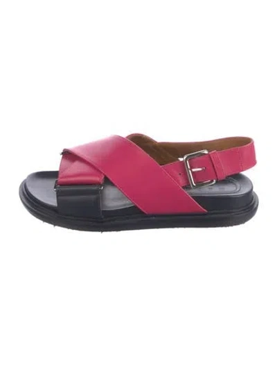 Pre-owned Marni Leather Slingback Sandals In Pink