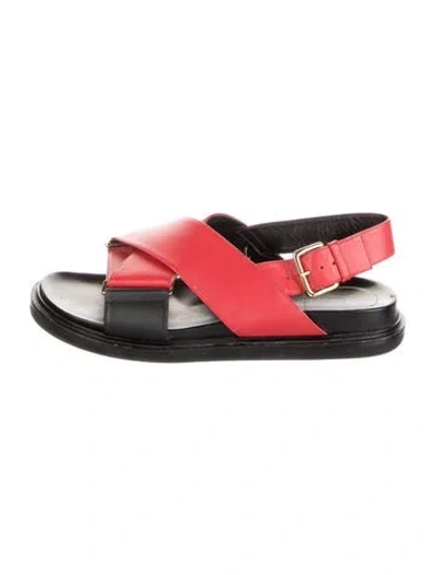 Pre-owned Marni Leather Slingback Sandals In Pink