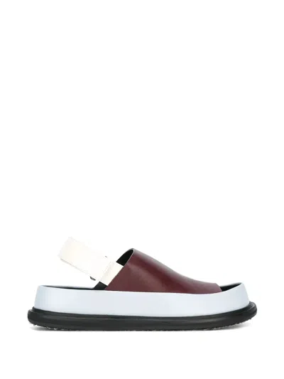 Marni Leather Slingback Sandals In Multi
