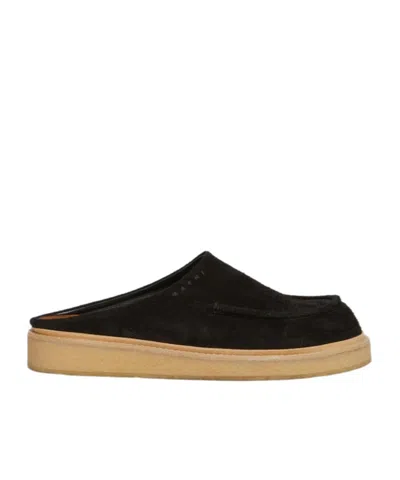 MARNI MARNI ROUND-TOE SLIP-ON SLIPPERS