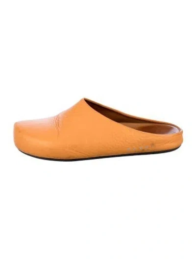 Pre-owned Marni Leather Slippers In Orange