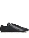 Marni Leather Low-top Sneakers And Contrasting Sole In Black
