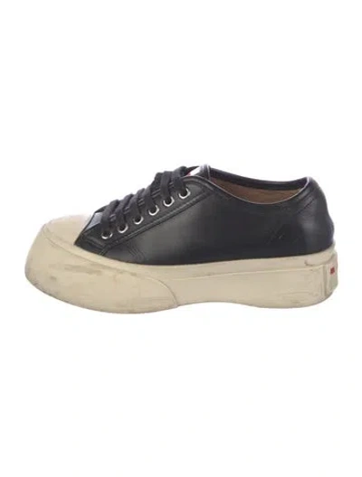 Pre-owned Marni Leather Sneakers In Black