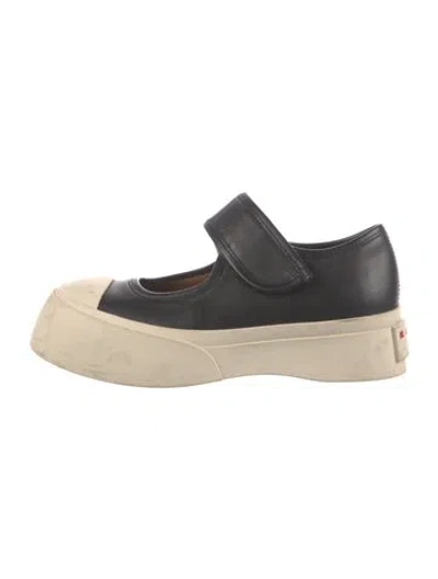 Pre-owned Marni Leather Sneakers In Black/white