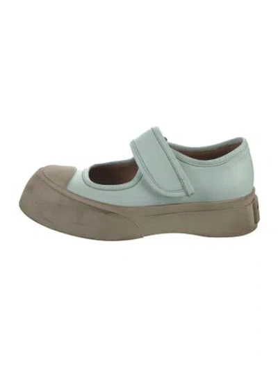 Pre-owned Marni Leather Sneakers In Green