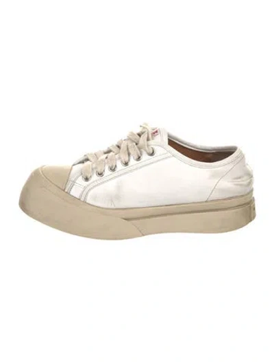 Pre-owned Marni Leather Sneakers In Neutral
