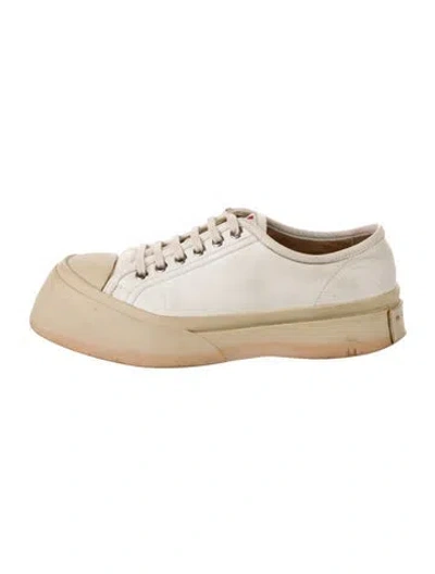 Pre-owned Marni Leather Sneakers In Neutral