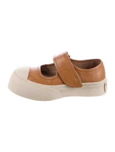 Pre-owned Marni Leather Sneakers In Neutral