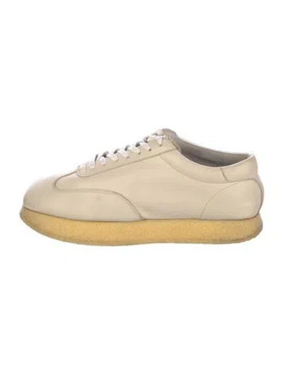 Pre-owned Marni Leather Sneakers In Neutral