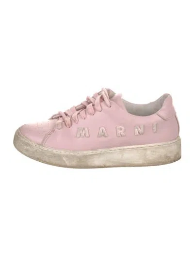 Pre-owned Marni Leather Sneakers In Pink