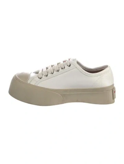 Pre-owned Marni Leather Sneakers In White
