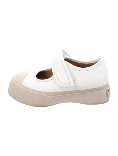 Pre-owned Marni Leather Sneakers In White