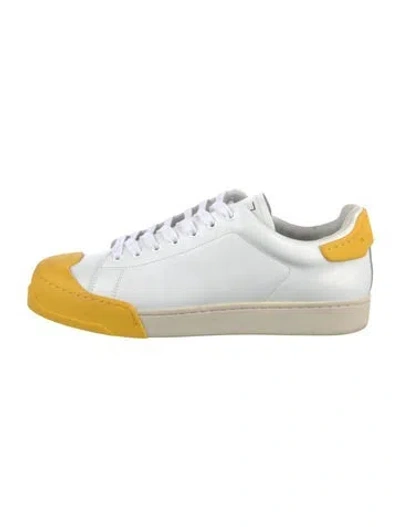 Pre-owned Marni Leather Sneakers In White/yellow