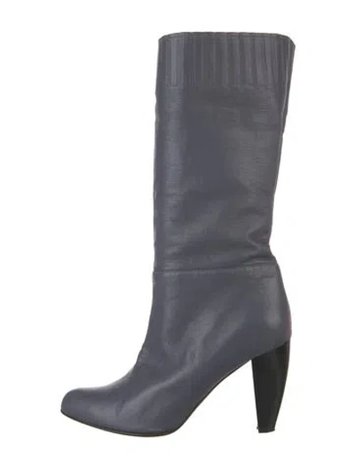 Pre-owned Marni Leather Sock Boots In Gray