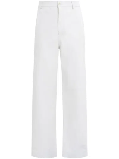 Marni Leather Straight-leg Trousers In White