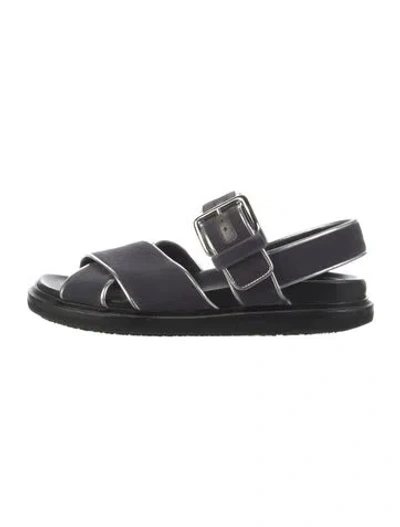 Pre-owned Marni Leather Striped Gladiator Sandals In Blue