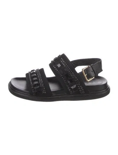 Pre-owned Marni Leather Studded Accents Sandals In Black