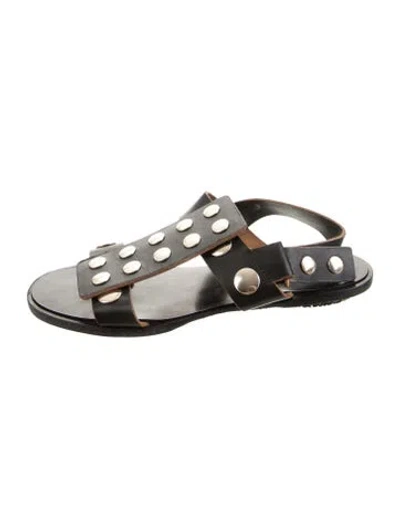 Pre-owned Marni Leather Studded Accents Slides In Multi
