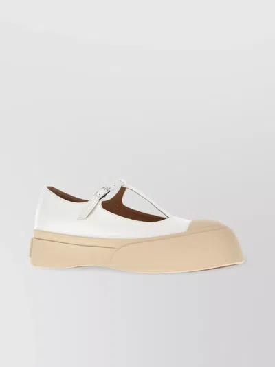 Marni Leather T-bar Ballerinas With Oversized Platform Sole