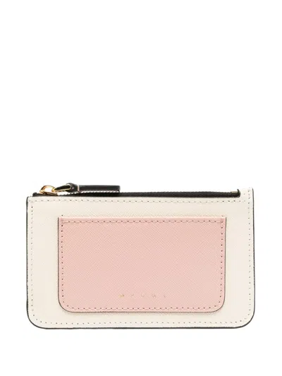 Marni Tri-colour Zipped Wallet In Neutrals