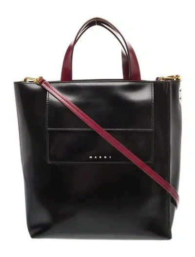 Pre-owned Marni Leather Top Handle Bag In Black