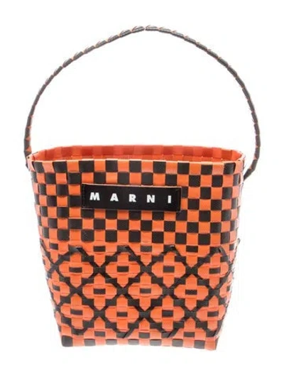 Pre-owned Marni Leather Top Handle Bag In Orange