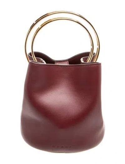 Pre-owned Marni Leather Top Handle Bag In Red