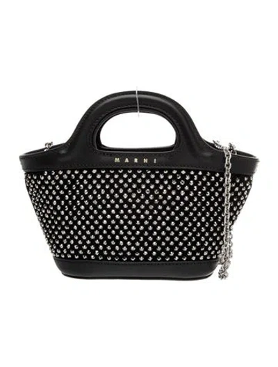 Pre-owned Marni Leather Top Handle Bag W/ Tags In Black