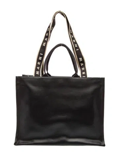 Pre-owned Marni Leather Tote In Black
