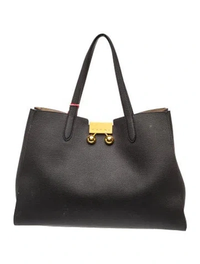 Pre-owned Marni Leather Tote In Black