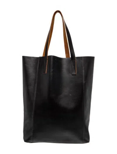 Pre-owned Marni Leather Tote In Black