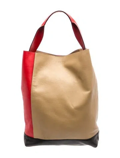 Pre-owned Marni Leather Tote In Black/brown