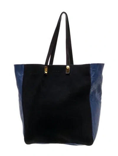 Pre-owned Marni Leather Tote In Blue