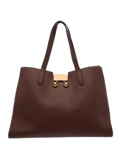 Pre-owned Marni Leather Tote In Brown