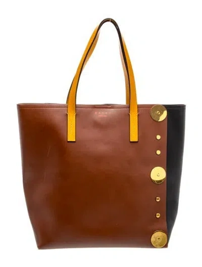 Pre-owned Marni Leather Tote In Brown